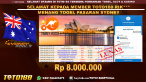 Bukti JP Kemenangan Togel Pasaran Sydney 22 jul 24