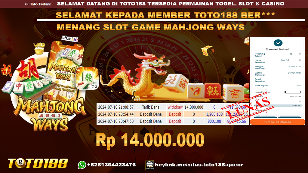 Bukti jp kemenangan slot game mahjong ways 10 july 2024