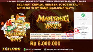 Bukti jp kemenangan slot game mahjong ways 14 july 2024