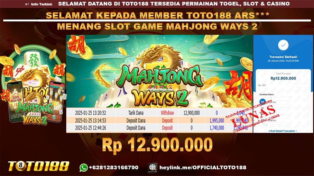 Bukti JP Kemenangan SLOT GAME MAHJONG WAYS2 25 JAN 25