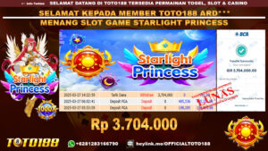 Bukti JP Kemenangan SLOT GAME STARLIGHT PRINCESS 27 MAR 25