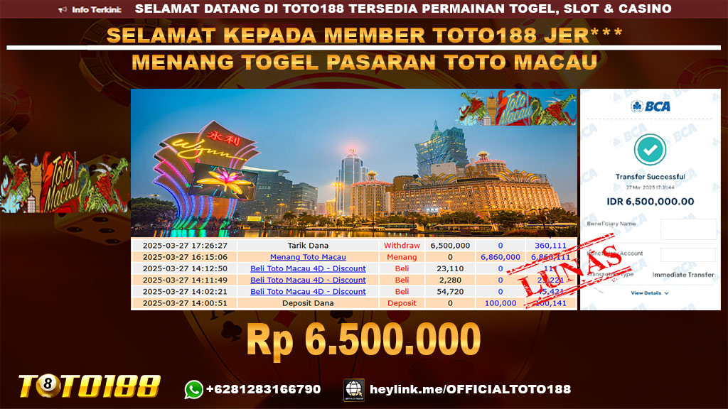 Bukti JP Kemenangan TOGEL PASARAN TOTOMACAU 27 MAR 25