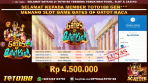 Bukti JP Kemenangan SLOT GAME GATES OF GATOT KACA 21 APR 25