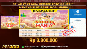 Bukti JP Kemenangan SLOT GAME 5000X MANIA 20 APR 25
