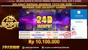 Bukti JP Kemenangan 24D JACKPOT GAMES 09 APR 25