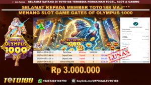 Bukti JP Kemenangan SLOT GAME GATES OF OLYMPUS 1000 05 APR 25