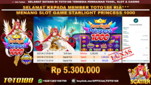 Bukti JP Kemenangan SLOT GAME STARLIGHT PRINCESS 1000 17 APR 25