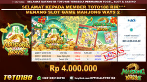 Bukti JP Kemenangan SLOT GAME MAHJONG WAYS 10 APR 25