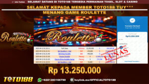 Bukti JP Kemenangan GAME ROULETTE 13 APR 25