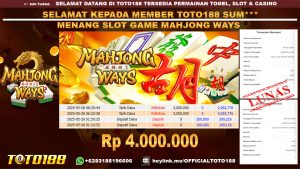 Bukti JP Kemenangan SLOT GAME MAHJONG WAYS 26 Mei 25