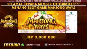 Bukti JP Kemenangan SLOT GAME MAHJONG WAYS 30 JUN 25